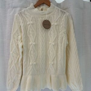 Cream Cable Knit Sweater